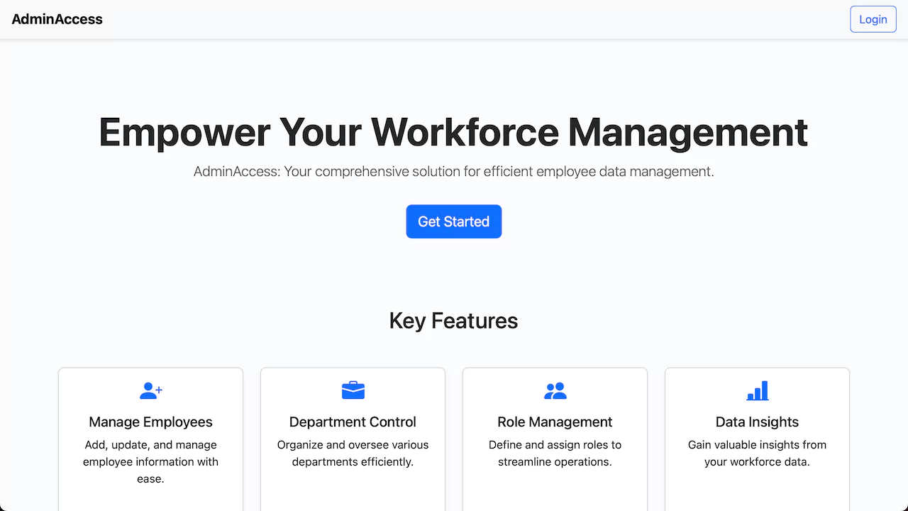 Screenshot of AdminAccess project interface